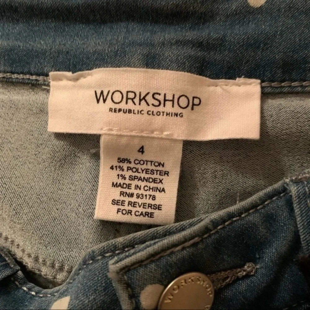 Workshop Republic Clothing ankle polka dot straight ankle jeans 4 NWT - Picture 7 of 7